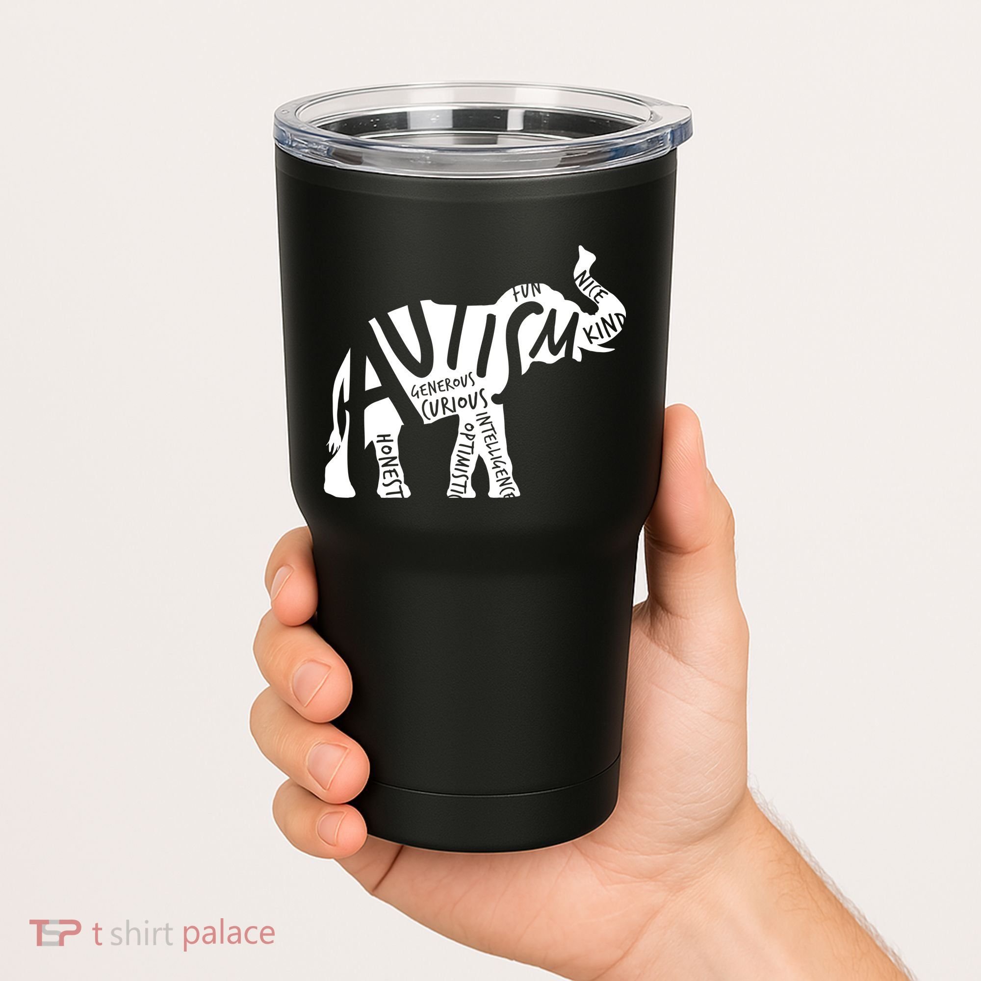 Autism Elephant Kind Words Tumbler