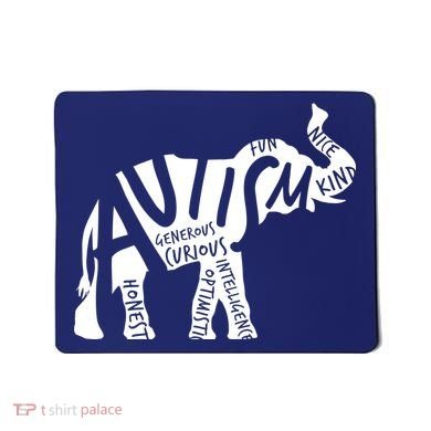 Autism Elephant Kind Words Mousepad