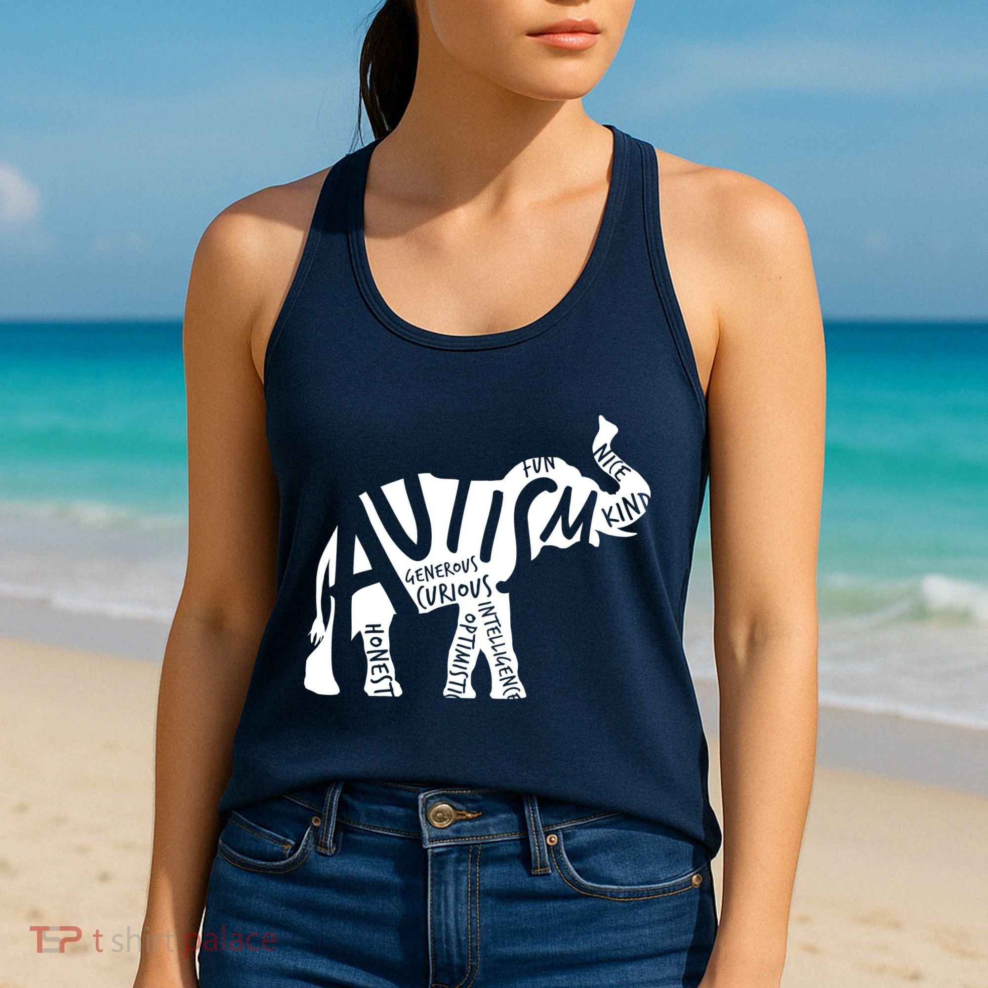 Autism Elephant Kind Words Women's Tank Top