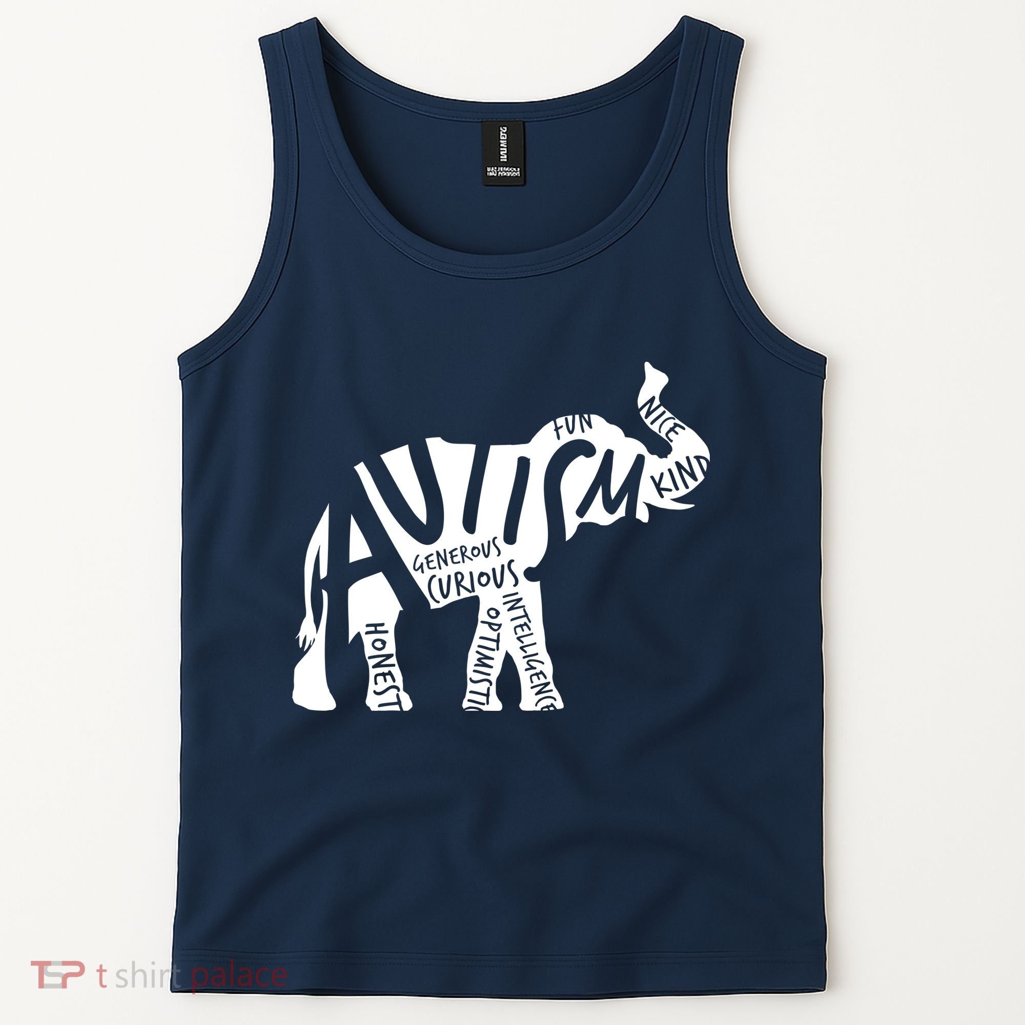 Autism Elephant Kind Words Tank Top