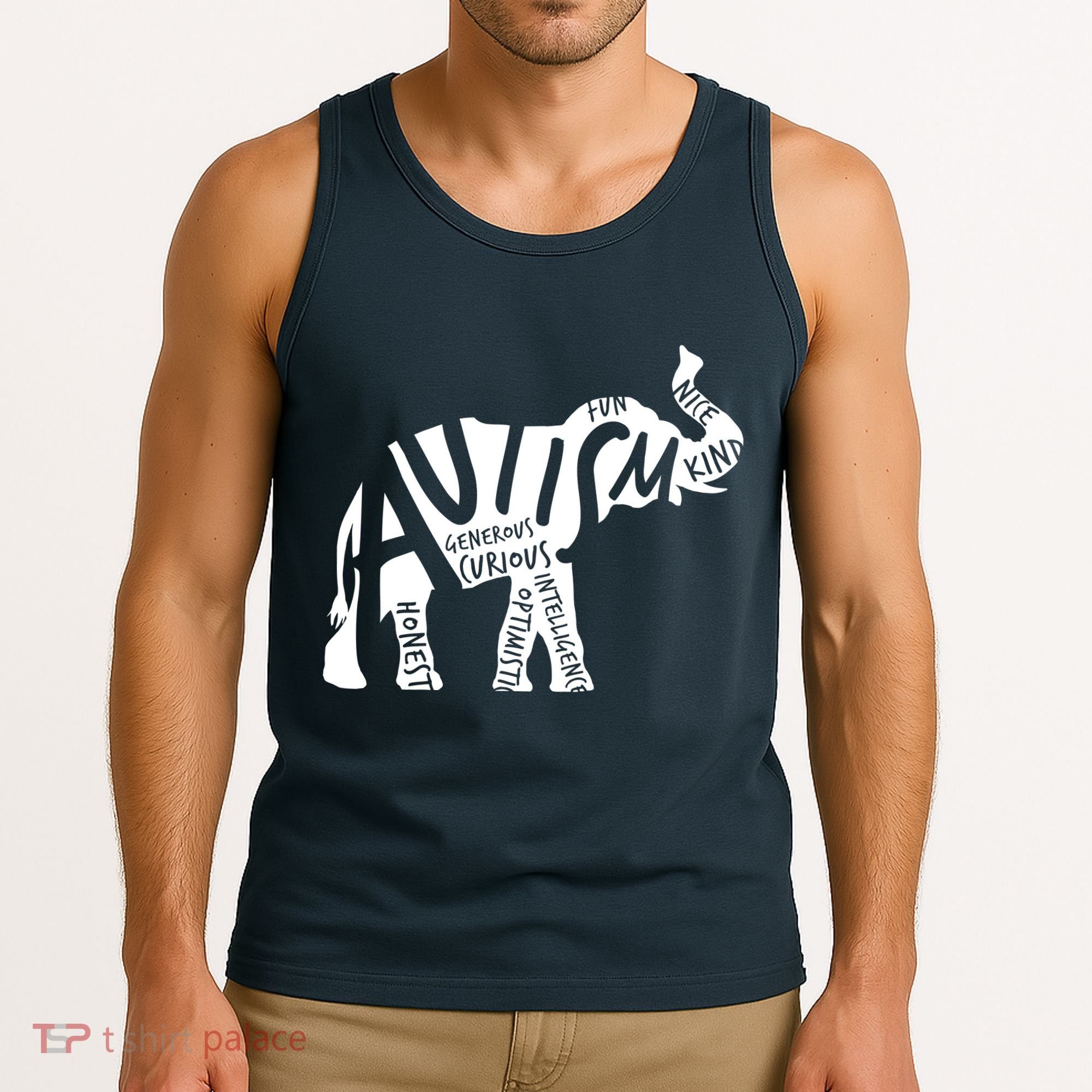 Autism Elephant Kind Words Tank Top