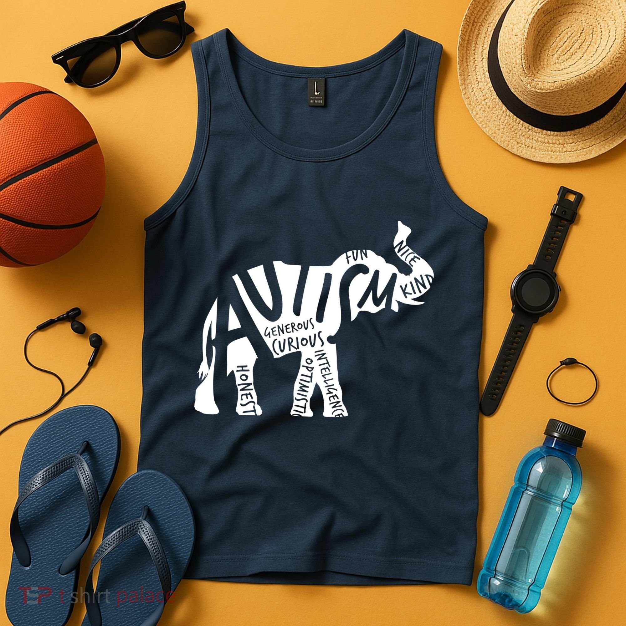 Autism Elephant Kind Words Tank Top