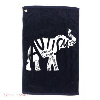 Autism Elephant Kind Words Golf Towel