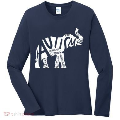 Autism Elephant Kind Words Women's Long Sleeve Shirt