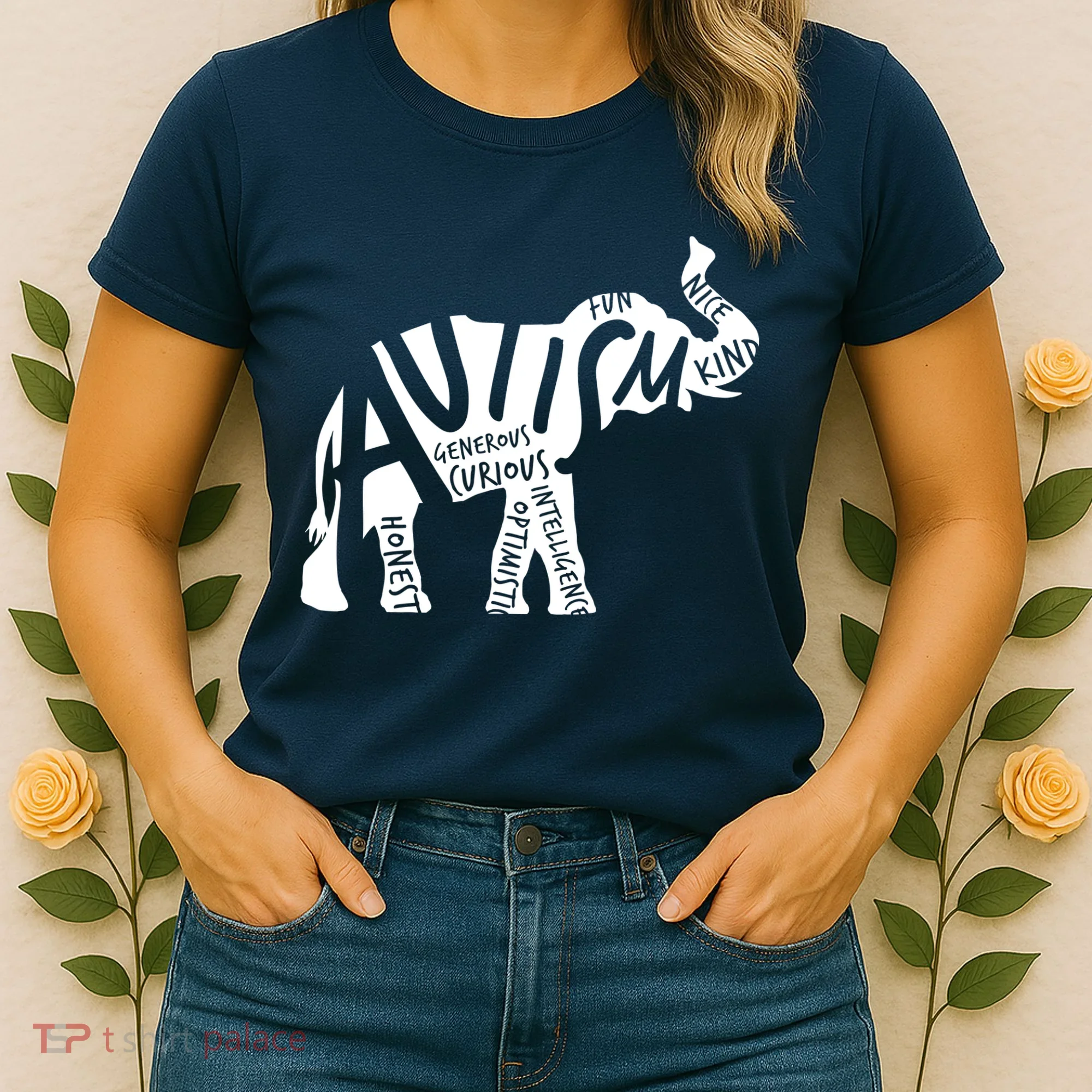 Autism Elephant Kind Words Women's T-Shirt