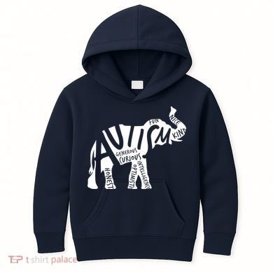 Autism Elephant Kind Words Kids Hoodie