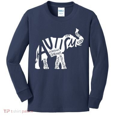 Autism Elephant Kind Words Kids Long Sleeve Shirt