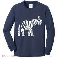 Autism Elephant Kind Words Kids Long Sleeve Shirt thumb 0