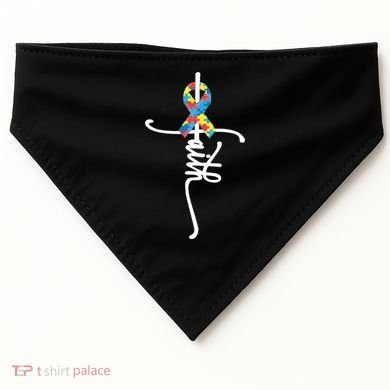 Autism Faith Puzzle Ribbon USA-Made Doggie Bandana