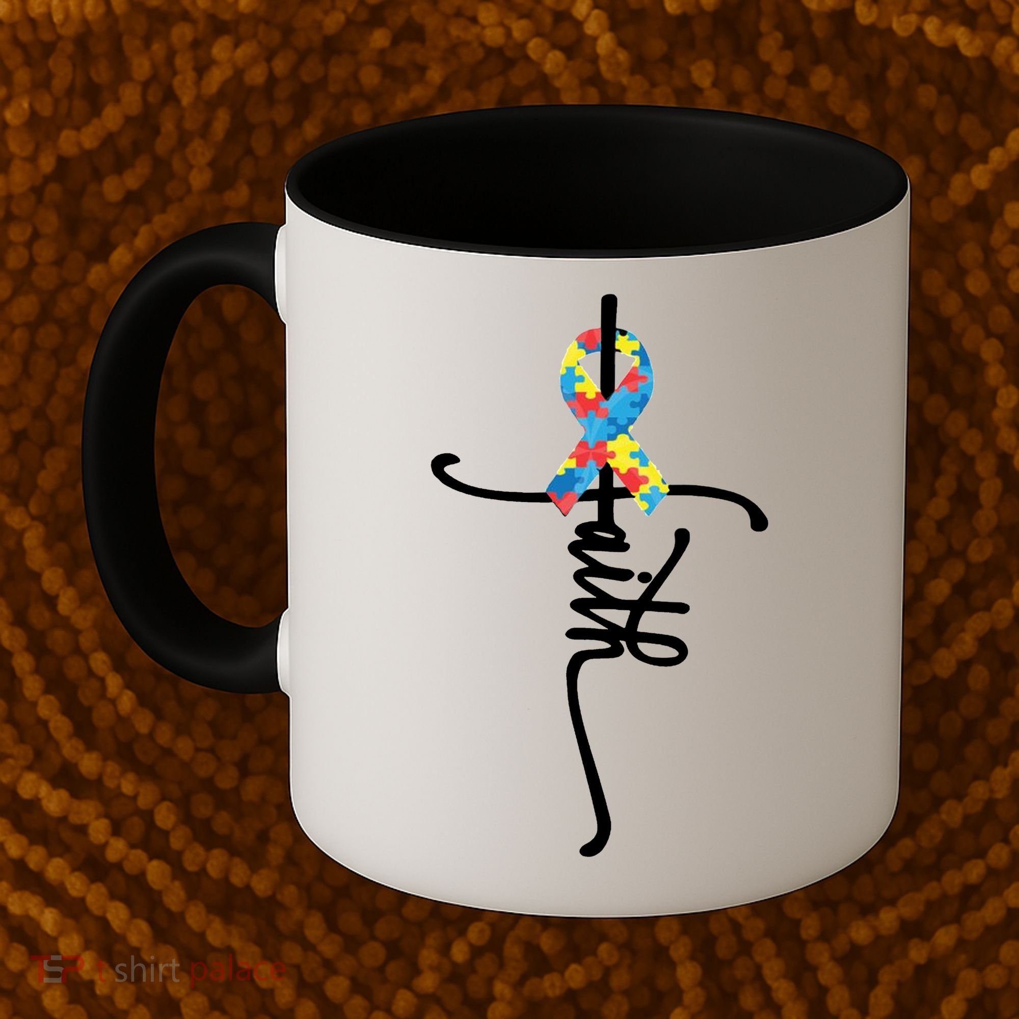 Autism Faith Puzzle Ribbon Coffee Mug