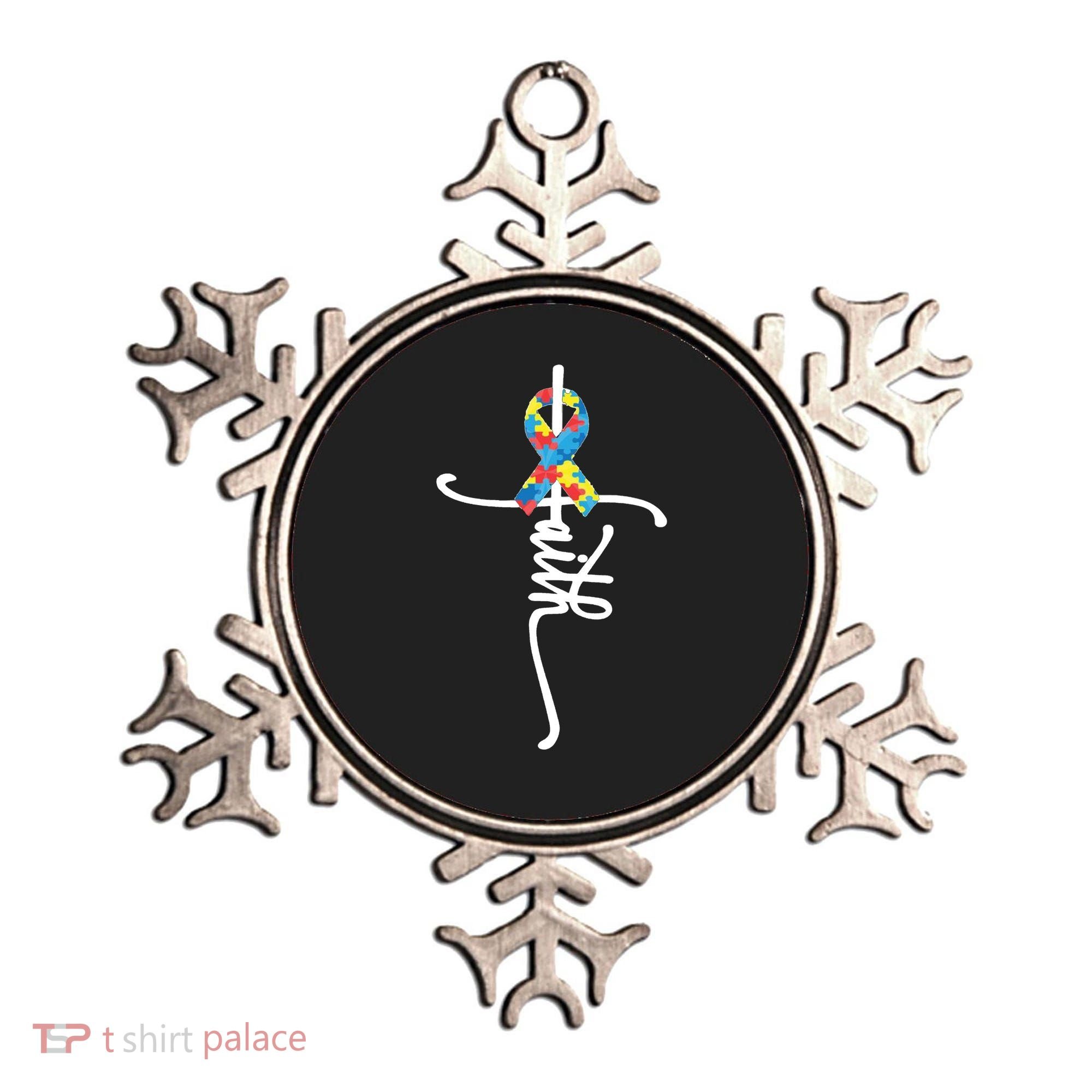 Autism Faith Puzzle Ribbon Ornament