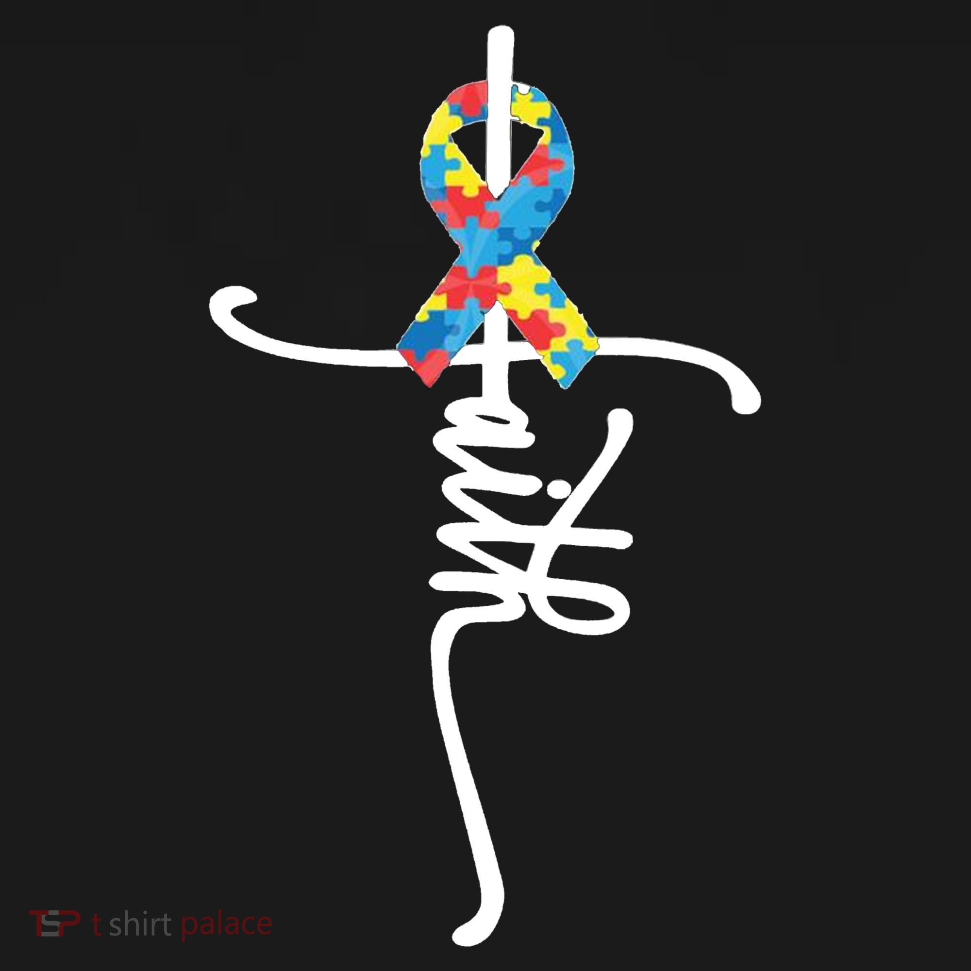 Autism Faith Puzzle Ribbon Ornament