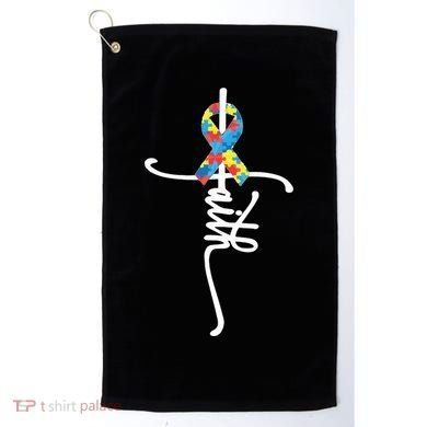 Autism Faith Puzzle Ribbon Golf Towel
