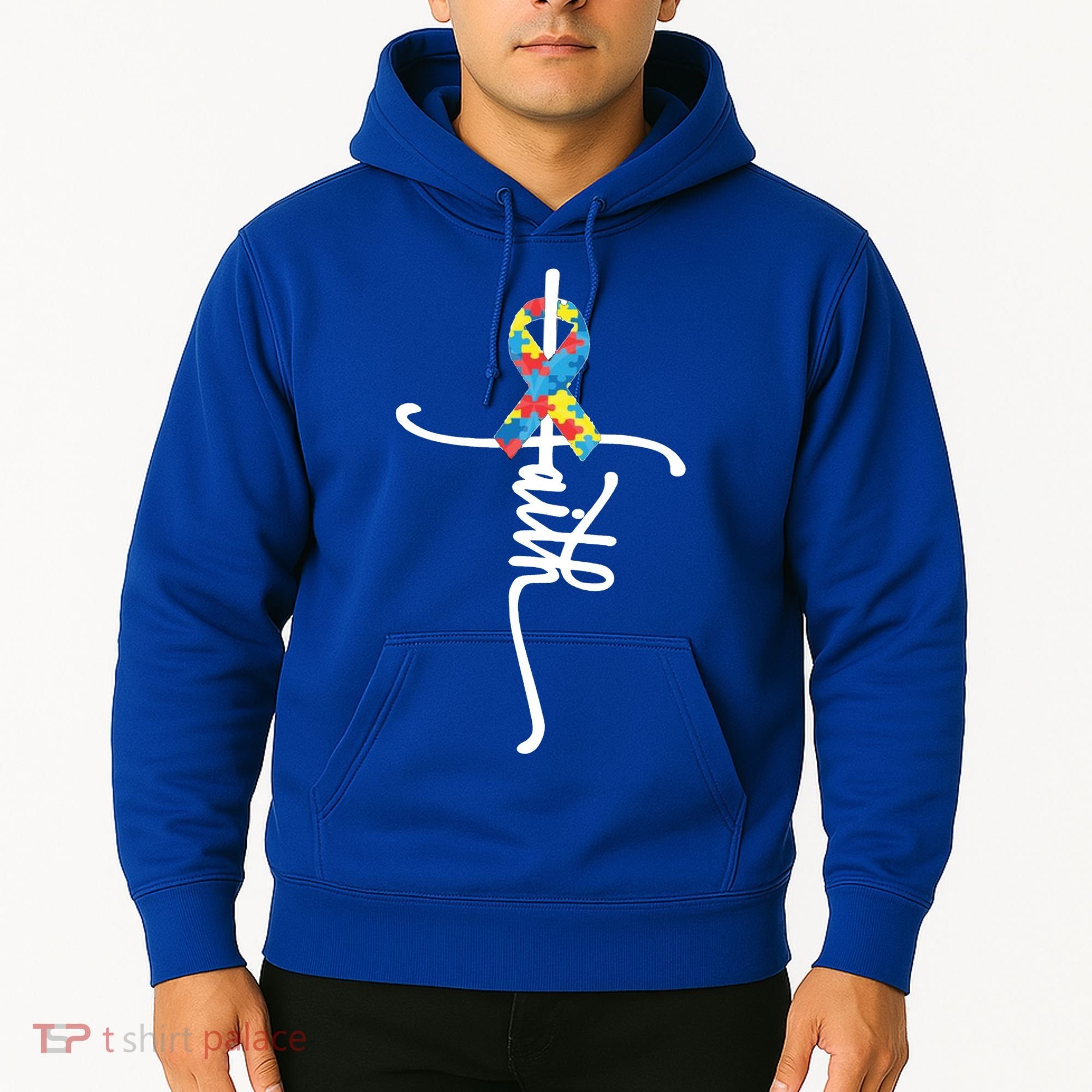 Autism Faith Puzzle Ribbon Hoodie