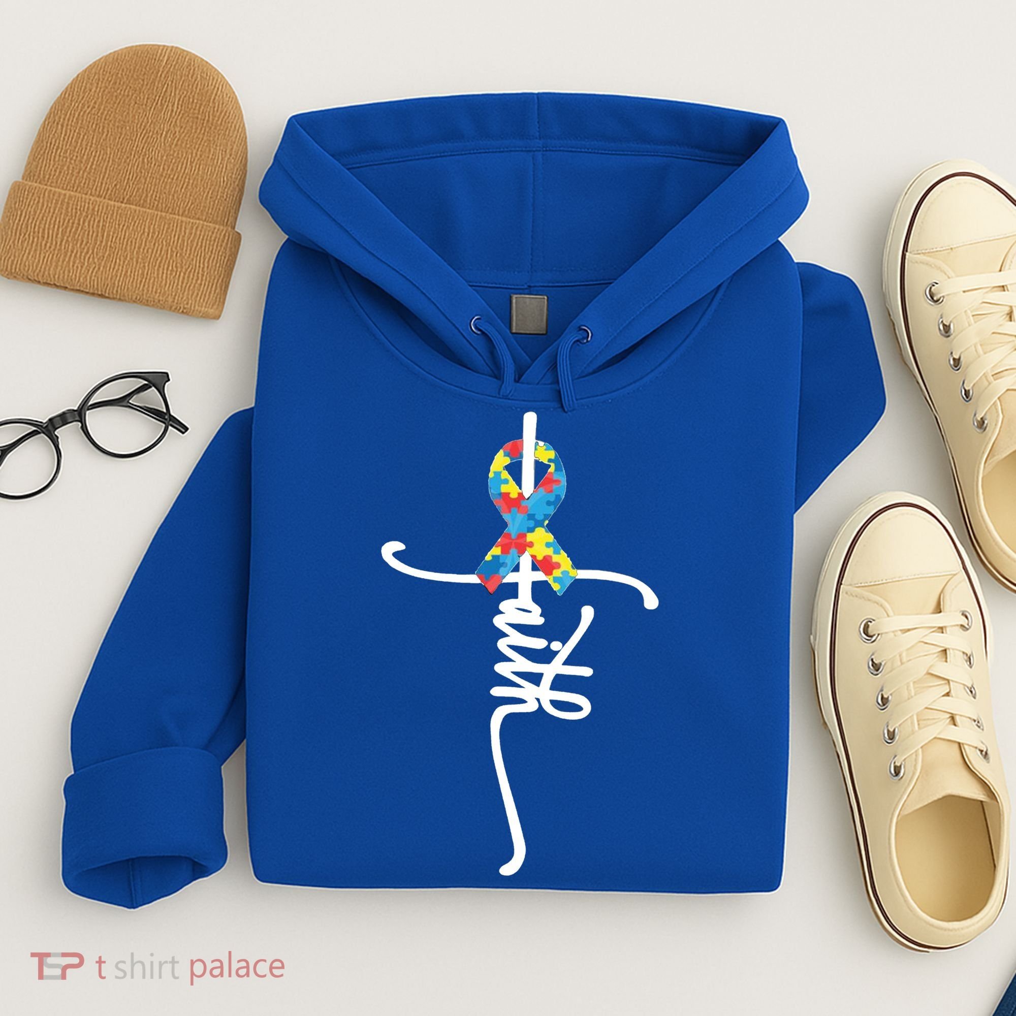 Autism Faith Puzzle Ribbon Hoodie