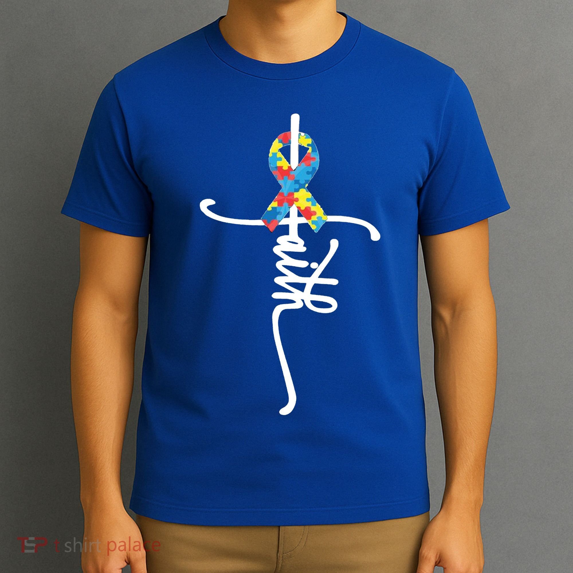 Autism Faith Puzzle Ribbon T-Shirt