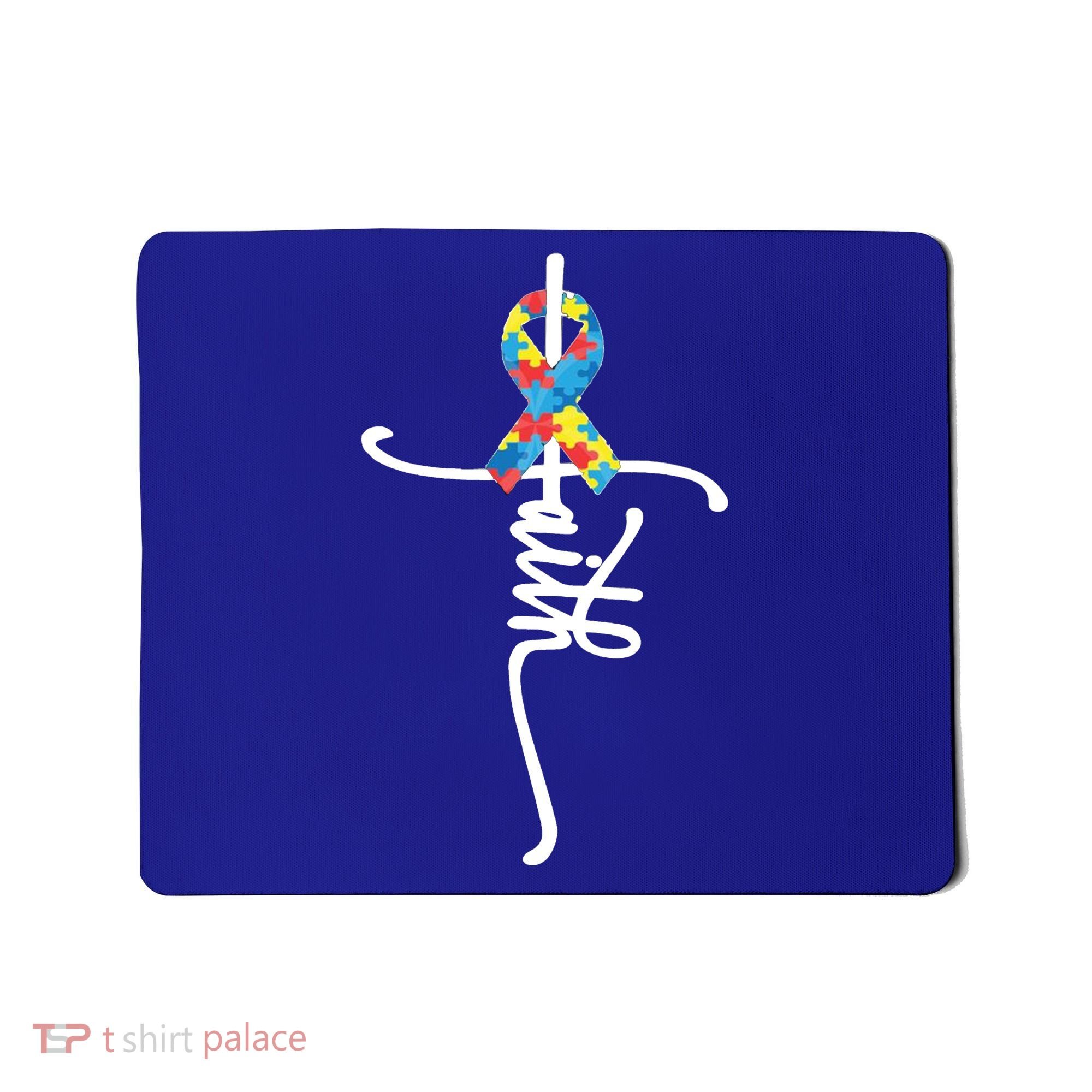 Autism Faith Puzzle Ribbon Mousepad