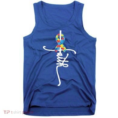 Autism Faith Puzzle Ribbon Tank Top