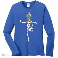 Autism Faith Puzzle Ribbon Women's Long Sleeve Shirt thumb 0