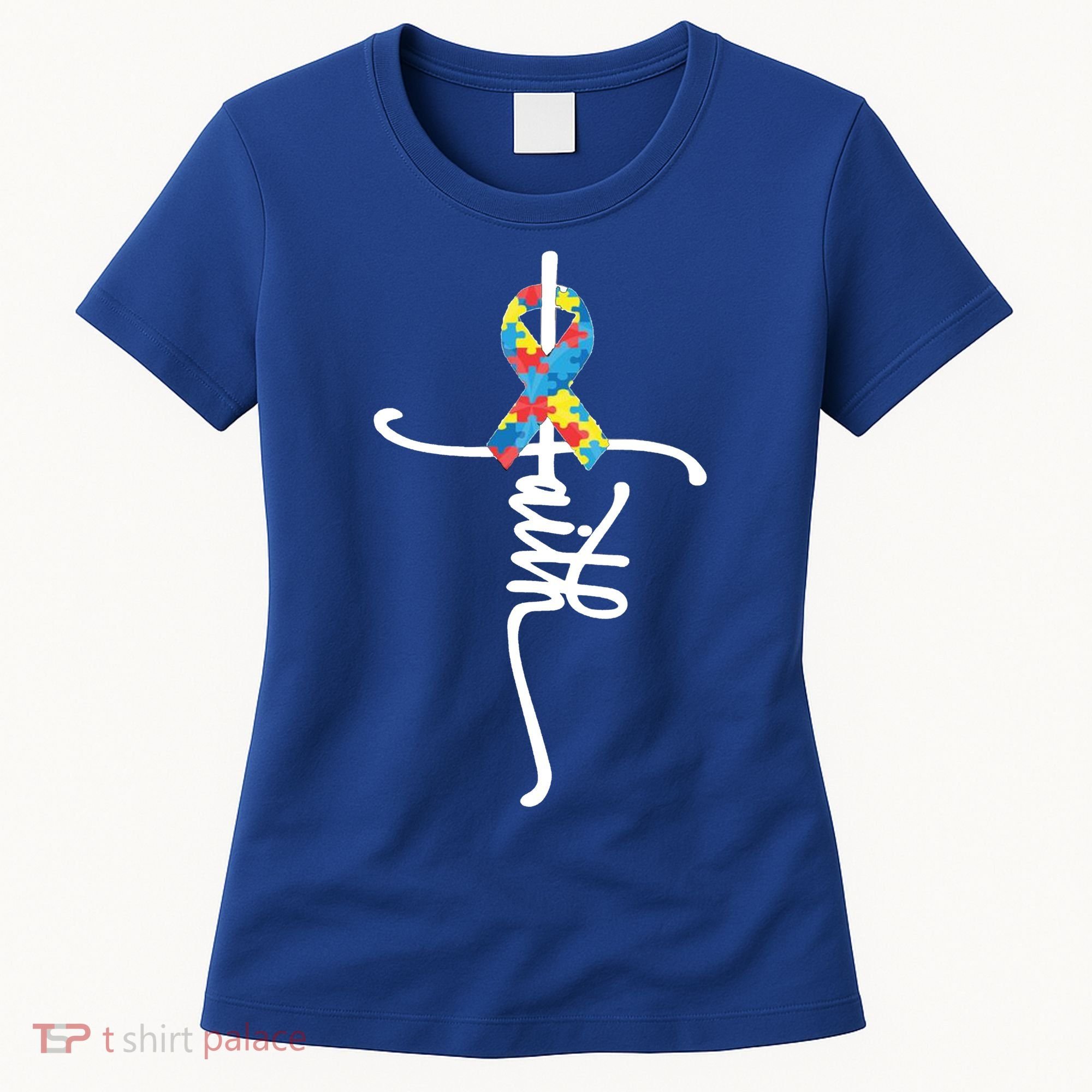 Autism Faith Puzzle Ribbon Women's T-Shirt