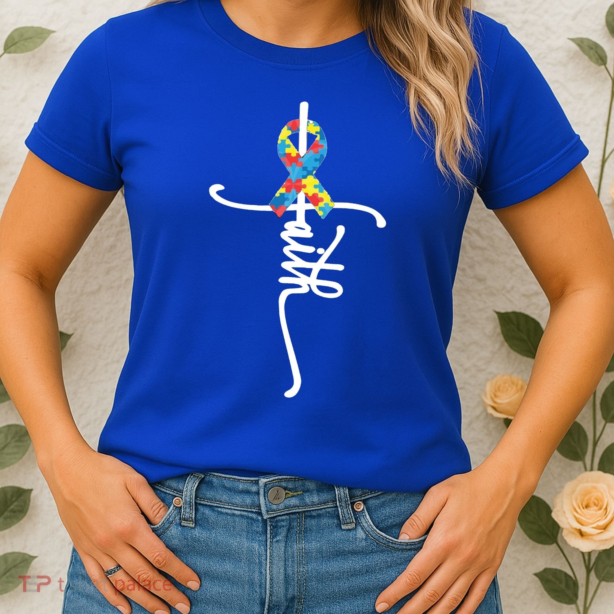 Autism Faith Puzzle Ribbon Women's T-Shirt