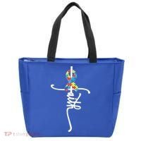 Autism Faith Puzzle Ribbon Tote Bag thumb 0