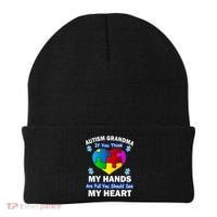 Autism Grandma My Hands Are Full You Should See My Heart Beanie thumb 0