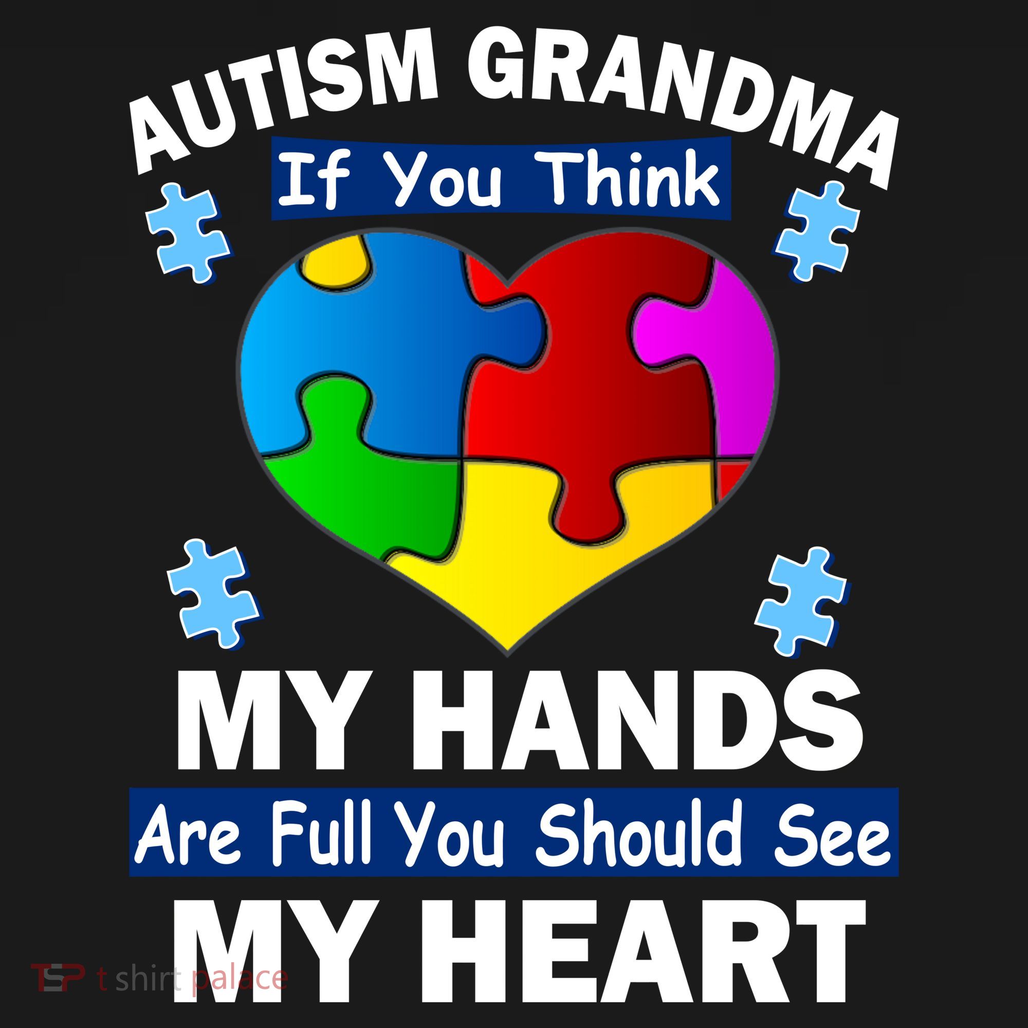 Autism Grandma My Hands Are Full You Should See My Heart Women's Hoodie
