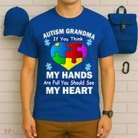 Autism Grandma My Hands Are Full You Should See My Heart T-Shirt thumb 6
