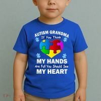 Autism Grandma My Hands Are Full You Should See My Heart Toddler T-Shirt thumb 2