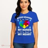Autism Grandma My Hands Are Full You Should See My Heart Women's T-Shirt thumb 4