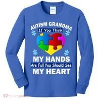 Autism Grandma My Hands Are Full You Should See My Heart Kids Long Sleeve Shirt thumb 0