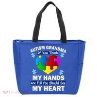 Autism Grandma My Hands Are Full You Should See My Heart Tote Bag thumb 0