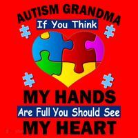 Autism Grandma My Hands Are Full You Should See My Heart Santa Hat thumb 1