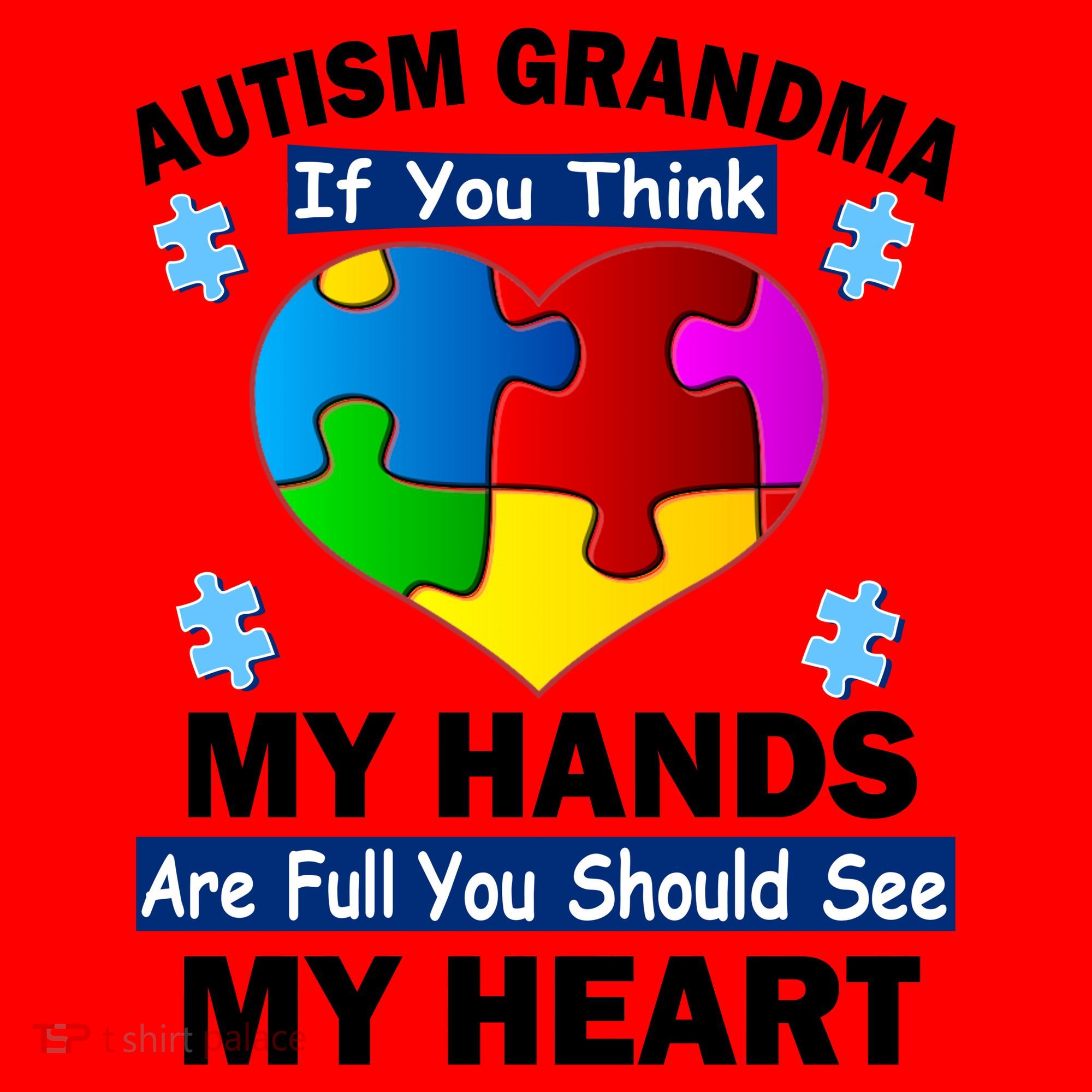 Autism Grandma My Hands Are Full You Should See My Heart Santa Hat