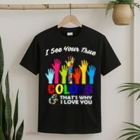 Autism Hand Of Puzzles See Your True Colors T-Shirt thumb 2
