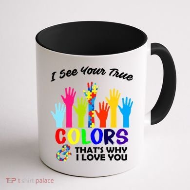Autism Hand Of Puzzles See Your True Colors Coffee Mug back