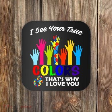 Autism Hand Of Puzzles See Your True Colors Coaster