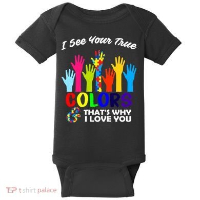 Autism Hand Of Puzzles See Your True Colors Baby Bodysuit