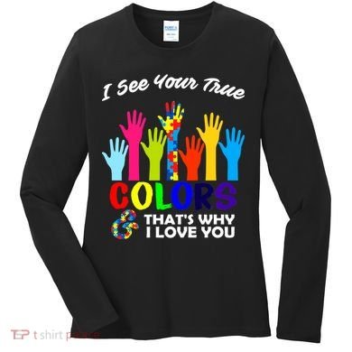 Autism Hand Of Puzzles See Your True Colors Women's Long Sleeve Shirt