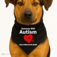 Autism Has A Piece Of My Heart USA-Made Doggie Bandana thumb 1
