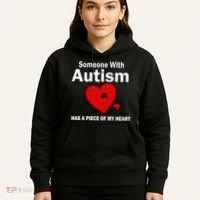 Autism Has A Piece Of My Heart Hoodie thumb 5