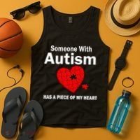 Autism Has A Piece Of My Heart Tank Top thumb 4