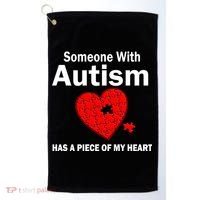 Autism Has A Piece Of My Heart Golf Towel thumb 0