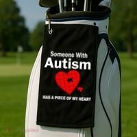 Autism Has A Piece Of My Heart Golf Towel thumb 2