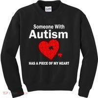 Autism Has A Piece Of My Heart Kids Sweatshirt thumb 0