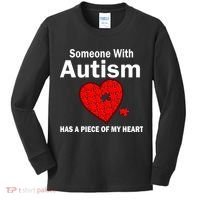Autism Has A Piece Of My Heart Kids Long Sleeve Shirt thumb 0