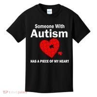 Autism Has A Piece Of My Heart Kids T-Shirt thumb 0