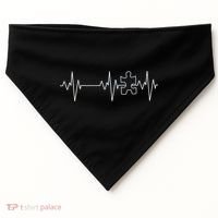 Autism Heartbeat Pulse Puzzle USA-Made Doggie Bandana thumb 0