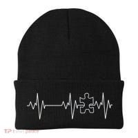 Autism Heartbeat Pulse Puzzle Beanie thumb 0